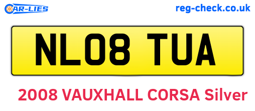 NL08TUA are the vehicle registration plates.