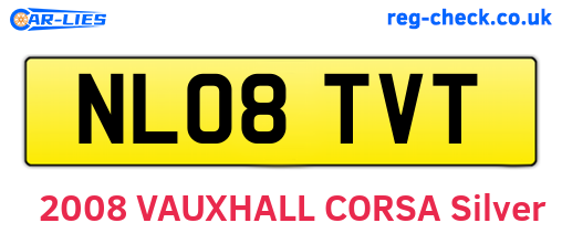 NL08TVT are the vehicle registration plates.