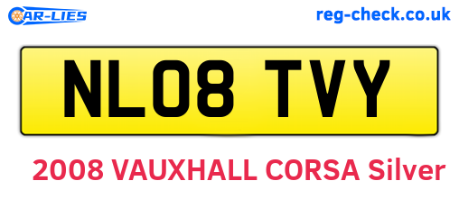 NL08TVY are the vehicle registration plates.