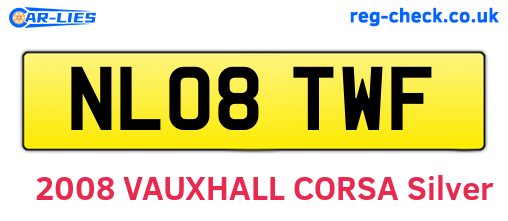 NL08TWF are the vehicle registration plates.