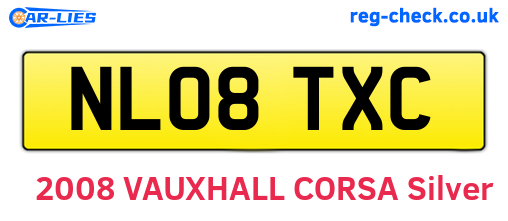 NL08TXC are the vehicle registration plates.
