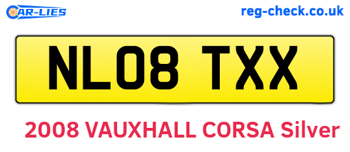 NL08TXX are the vehicle registration plates.