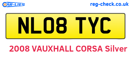 NL08TYC are the vehicle registration plates.