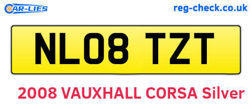 NL08TZT are the vehicle registration plates.