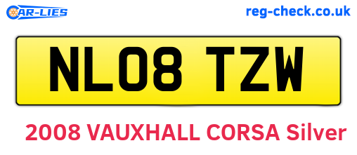 NL08TZW are the vehicle registration plates.