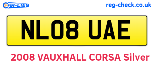 NL08UAE are the vehicle registration plates.