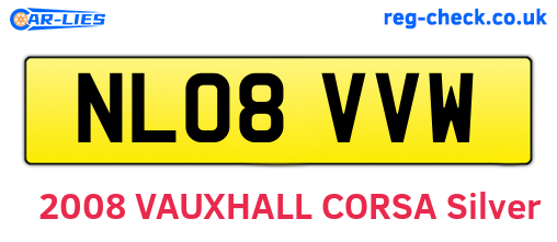 NL08VVW are the vehicle registration plates.