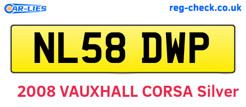 NL58DWP are the vehicle registration plates.