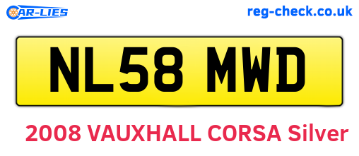 NL58MWD are the vehicle registration plates.
