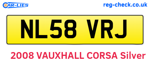 NL58VRJ are the vehicle registration plates.