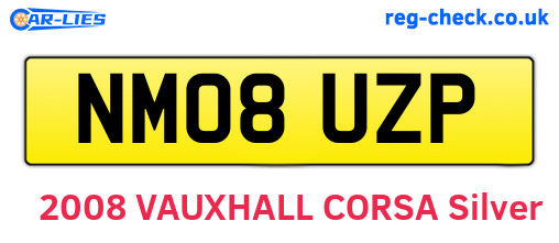 NM08UZP are the vehicle registration plates.