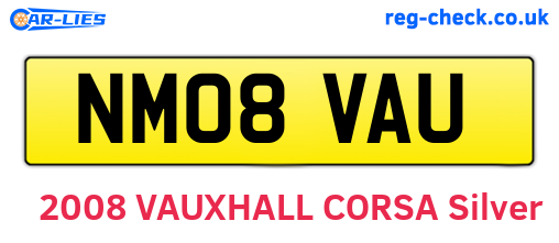NM08VAU are the vehicle registration plates.
