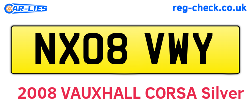 NX08VWY are the vehicle registration plates.