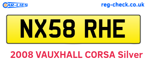 NX58RHE are the vehicle registration plates.