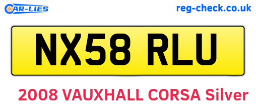 NX58RLU are the vehicle registration plates.