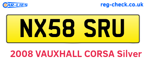 NX58SRU are the vehicle registration plates.