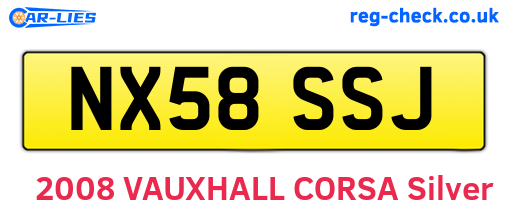 NX58SSJ are the vehicle registration plates.