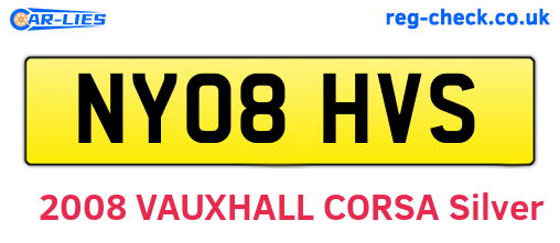 NY08HVS are the vehicle registration plates.