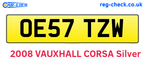 OE57TZW are the vehicle registration plates.