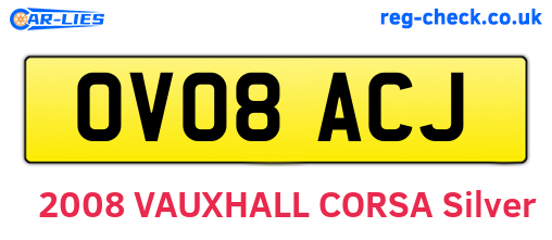 OV08ACJ are the vehicle registration plates.