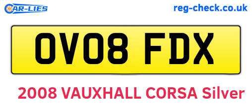 OV08FDX are the vehicle registration plates.