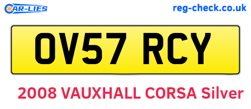 OV57RCY are the vehicle registration plates.