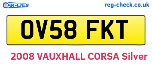 OV58FKT are the vehicle registration plates.