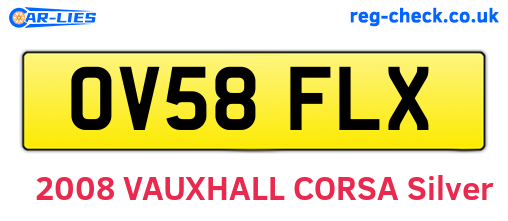OV58FLX are the vehicle registration plates.