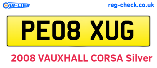 PE08XUG are the vehicle registration plates.