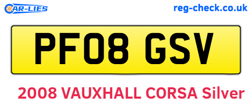PF08GSV are the vehicle registration plates.