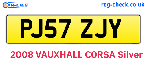 PJ57ZJY are the vehicle registration plates.