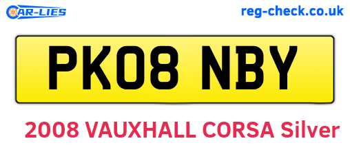 PK08NBY are the vehicle registration plates.