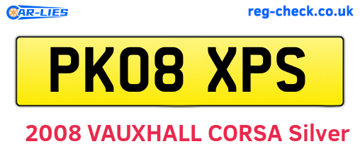 PK08XPS are the vehicle registration plates.