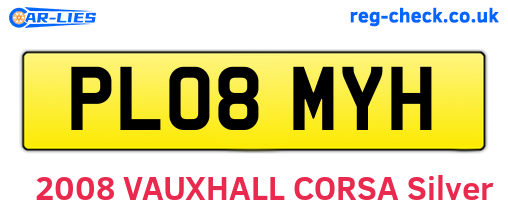 PL08MYH are the vehicle registration plates.