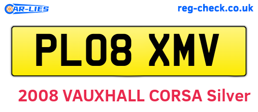 PL08XMV are the vehicle registration plates.