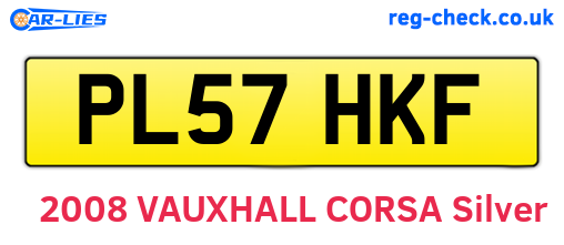 PL57HKF are the vehicle registration plates.