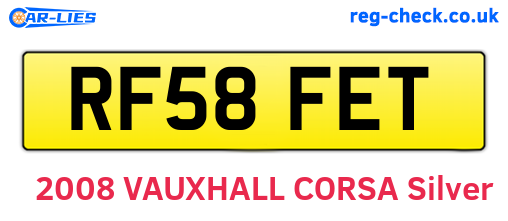 RF58FET are the vehicle registration plates.