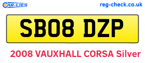 SB08DZP are the vehicle registration plates.