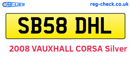 SB58DHL are the vehicle registration plates.