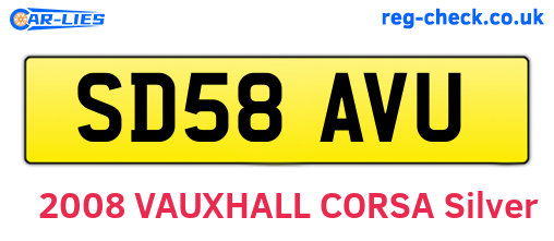 SD58AVU are the vehicle registration plates.