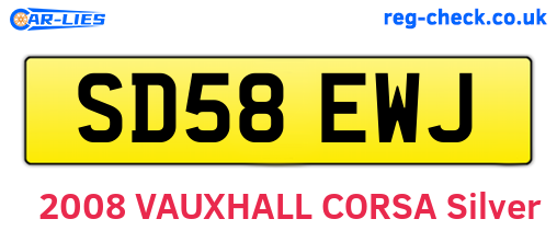 SD58EWJ are the vehicle registration plates.