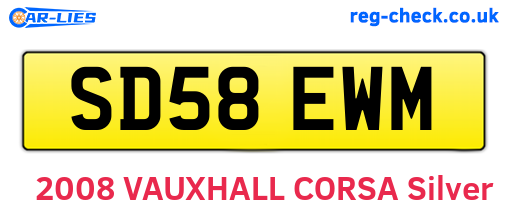 SD58EWM are the vehicle registration plates.