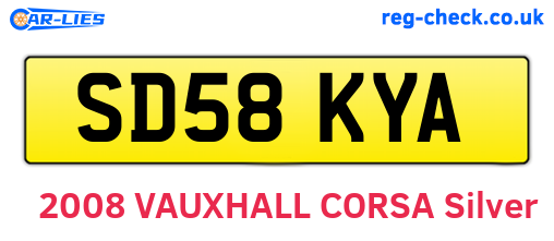 SD58KYA are the vehicle registration plates.