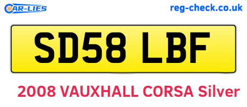 SD58LBF are the vehicle registration plates.