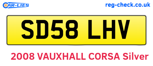 SD58LHV are the vehicle registration plates.