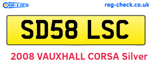 SD58LSC are the vehicle registration plates.