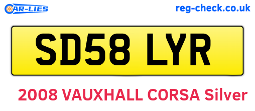 SD58LYR are the vehicle registration plates.