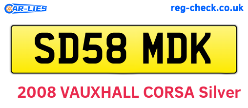 SD58MDK are the vehicle registration plates.