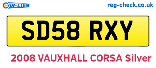 SD58RXY are the vehicle registration plates.