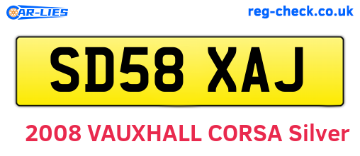 SD58XAJ are the vehicle registration plates.